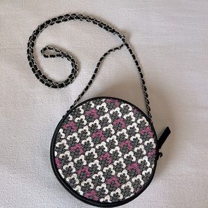 Vera Bradley Canterberry Magenta Shimmer Evening Bag/ Crossbody Bag 6 3/4" Round